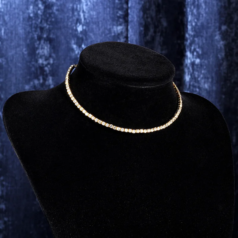 TREAZY Women Diamante Rhinestone Choker Necklace Silver Color Wedding Bridal Party Crystal Collar Choker Chain Necklace Jewelry
