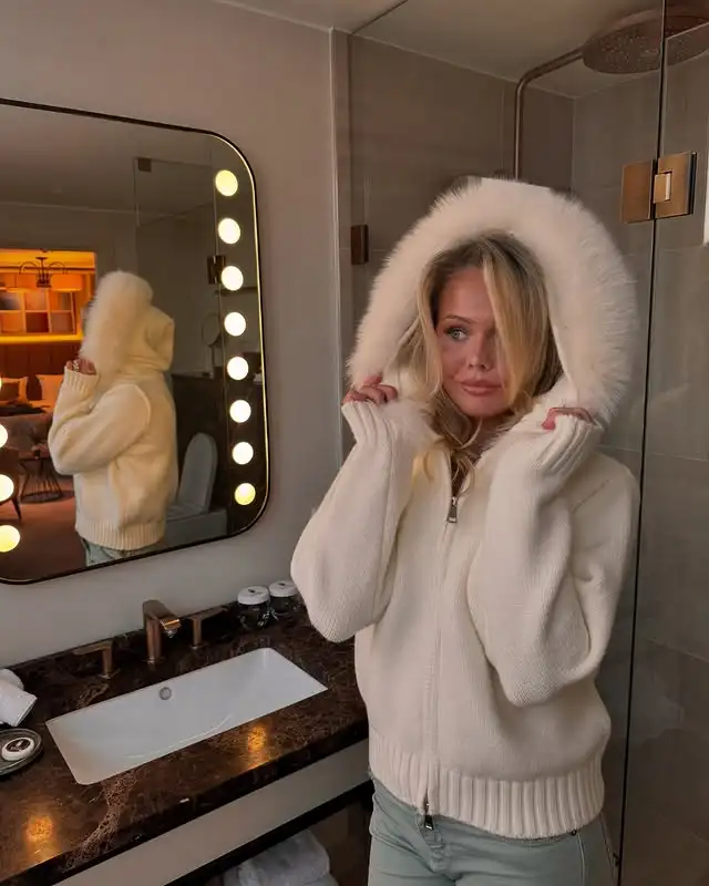 OFTBUY New Fashion Autumn Winter Casual Hooded Real Fox Fur Collar Fashion Short Knitted Jacket with Natural Fur Coat for Women