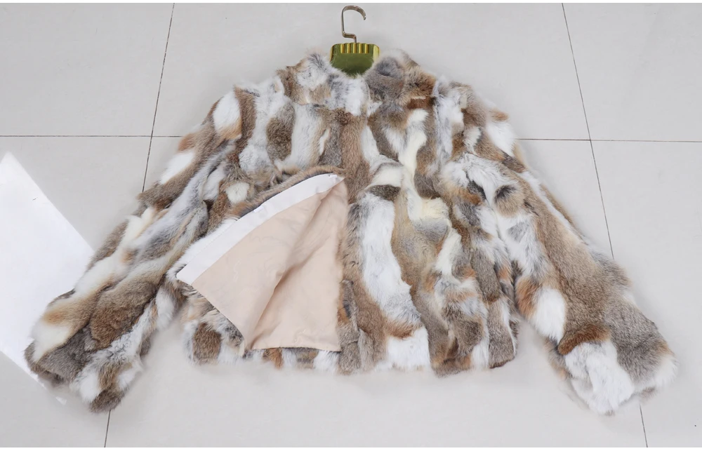 2026 New Style Genuine Rabbit Fur Coat Women Real Rabbit Fur Jacket Lady Winter Fur Overcoat Customized Big Size Mandarin Collar