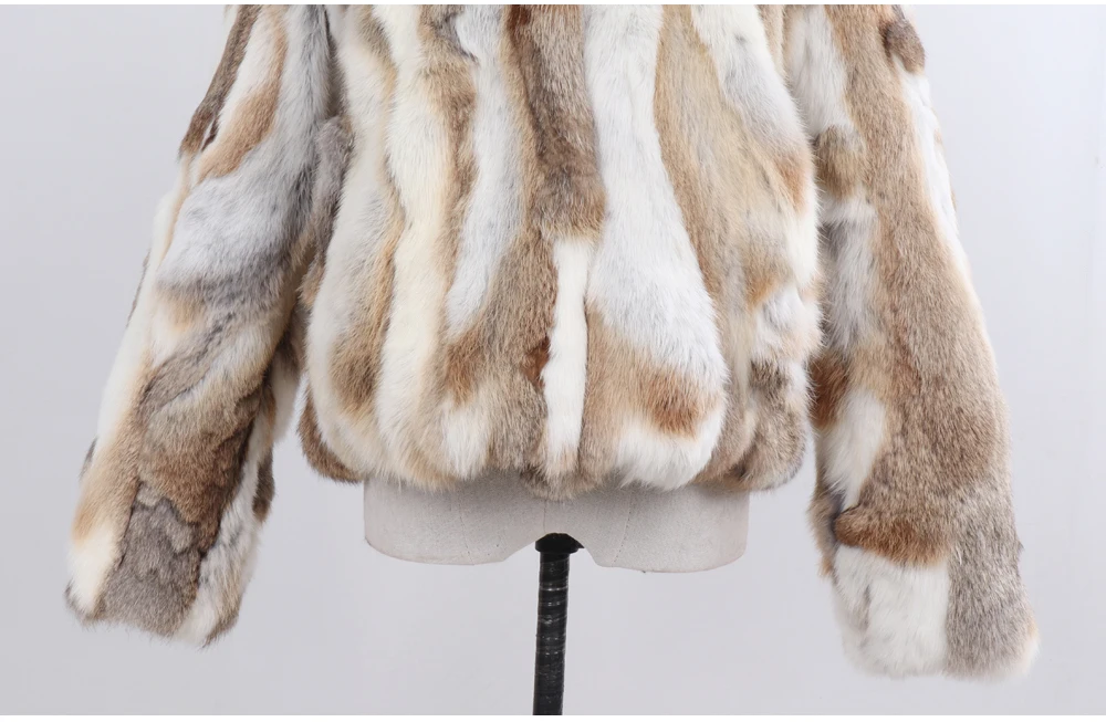 2026 New Style Genuine Rabbit Fur Coat Women Real Rabbit Fur Jacket Lady Winter Fur Overcoat Customized Big Size Mandarin Collar