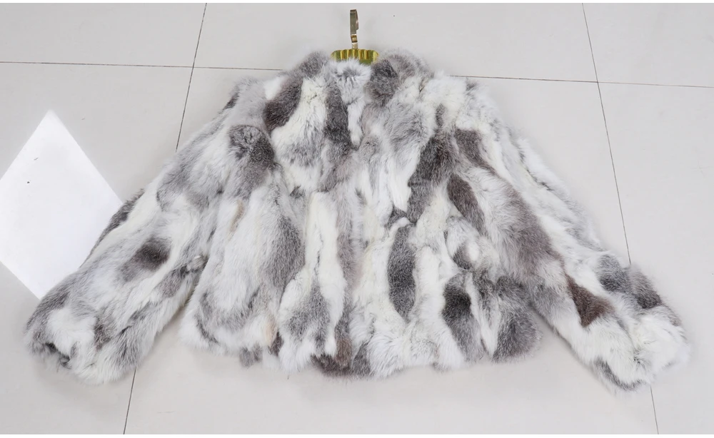 2026 New Style Genuine Rabbit Fur Coat Women Real Rabbit Fur Jacket Lady Winter Fur Overcoat Customized Big Size Mandarin Collar