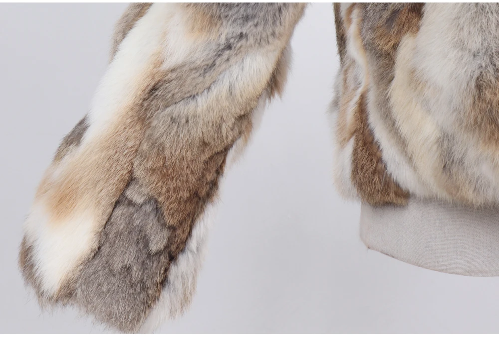 2026 New Style Genuine Rabbit Fur Coat Women Real Rabbit Fur Jacket Lady Winter Fur Overcoat Customized Big Size Mandarin Collar