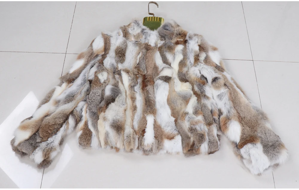 2026 New Style Genuine Rabbit Fur Coat Women Real Rabbit Fur Jacket Lady Winter Fur Overcoat Customized Big Size Mandarin Collar