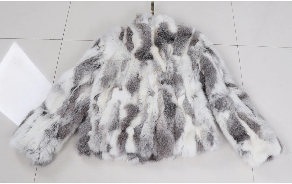 2026 New Style Genuine Rabbit Fur Coat Women Real Rabbit Fur Jacket Lady Winter Fur Overcoat Customized Big Size Mandarin Collar