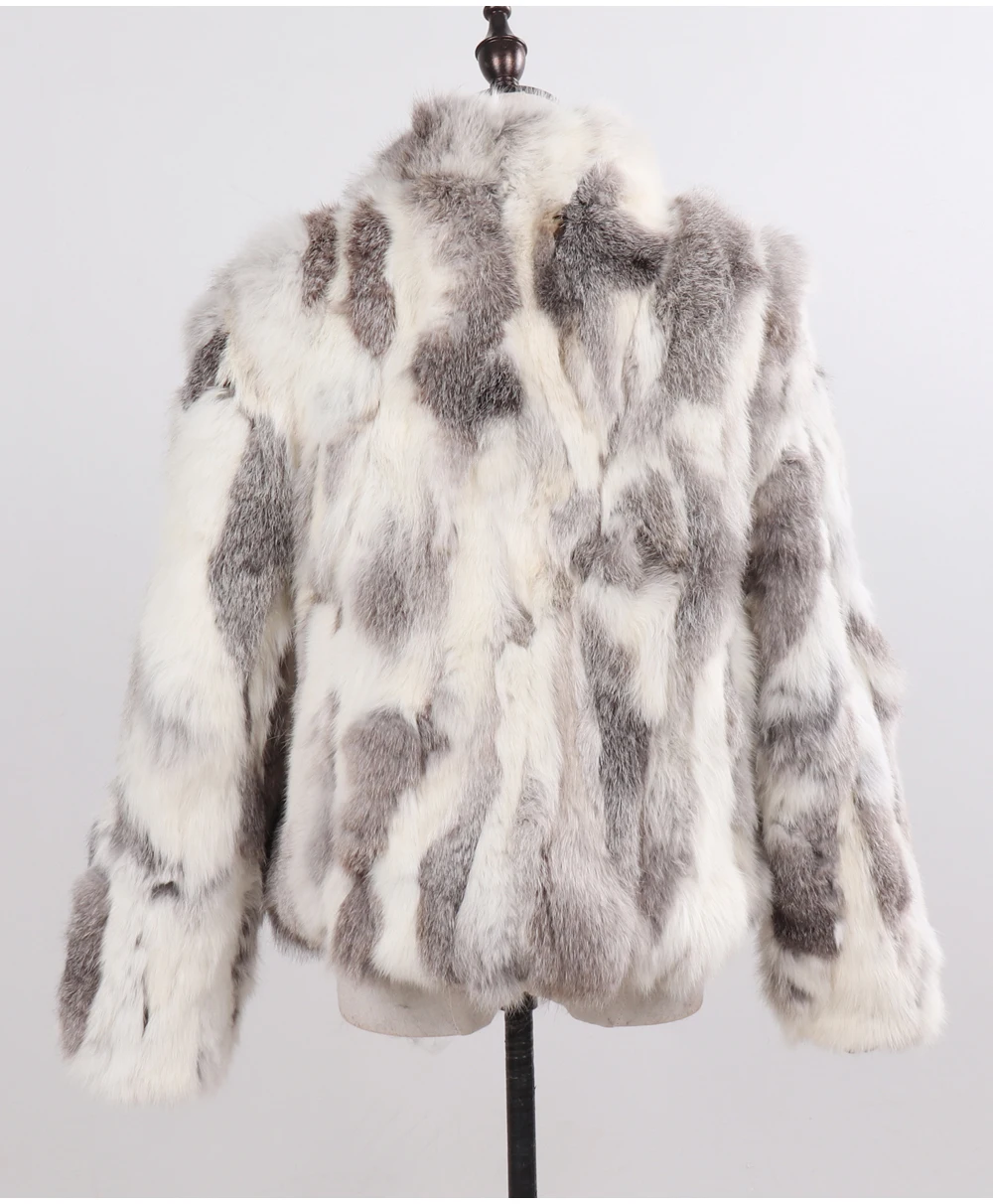 2026 New Style Genuine Rabbit Fur Coat Women Real Rabbit Fur Jacket Lady Winter Fur Overcoat Customized Big Size Mandarin Collar