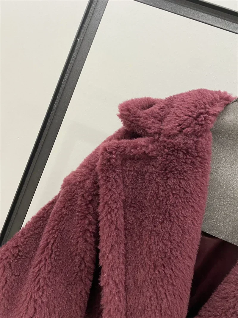 Max Teddy Coat 62% Alpaca 26% Wool 12% Silk Coat Winter Thicken Women's Coat