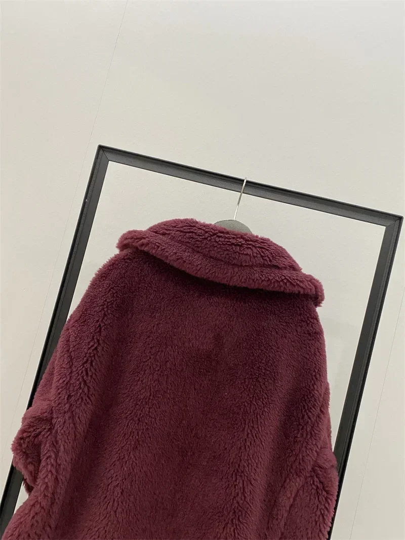 Max Teddy Coat 62% Alpaca 26% Wool 12% Silk Coat Winter Thicken Women's Coat