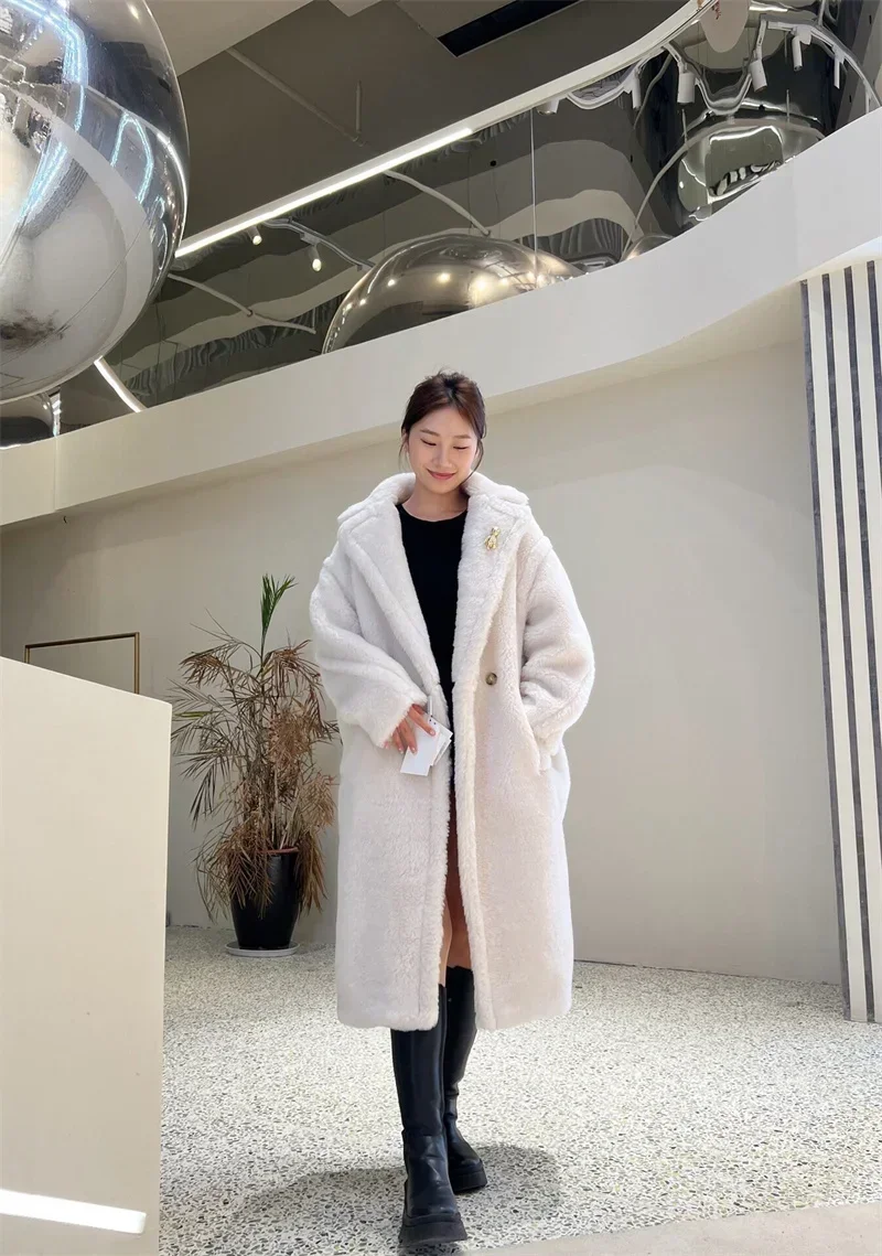 Max Teddy Coat 62% Alpaca 26% Wool 12% Silk Coat Winter Thicken Women's Coat