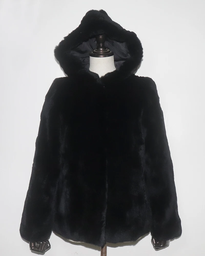 Rex Rabbit Fur Coat Winter Thick Women 100% Natural Real Rex Rabbit Fur Jacket Female Warm Soft Genuine Rex Rabbit Fur Overcoat