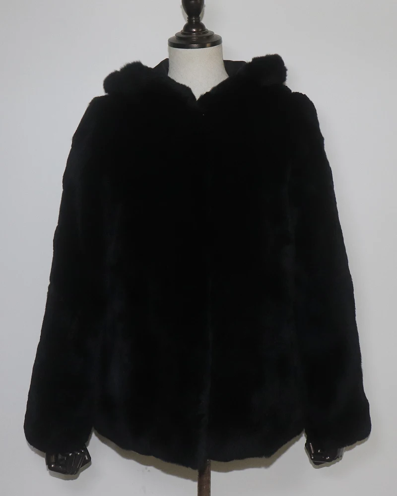 Rex Rabbit Fur Coat Winter Thick Women 100% Natural Real Rex Rabbit Fur Jacket Female Warm Soft Genuine Rex Rabbit Fur Overcoat