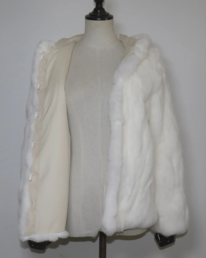 Rex Rabbit Fur Coat Winter Thick Women 100% Natural Real Rex Rabbit Fur Jacket Female Warm Soft Genuine Rex Rabbit Fur Overcoat