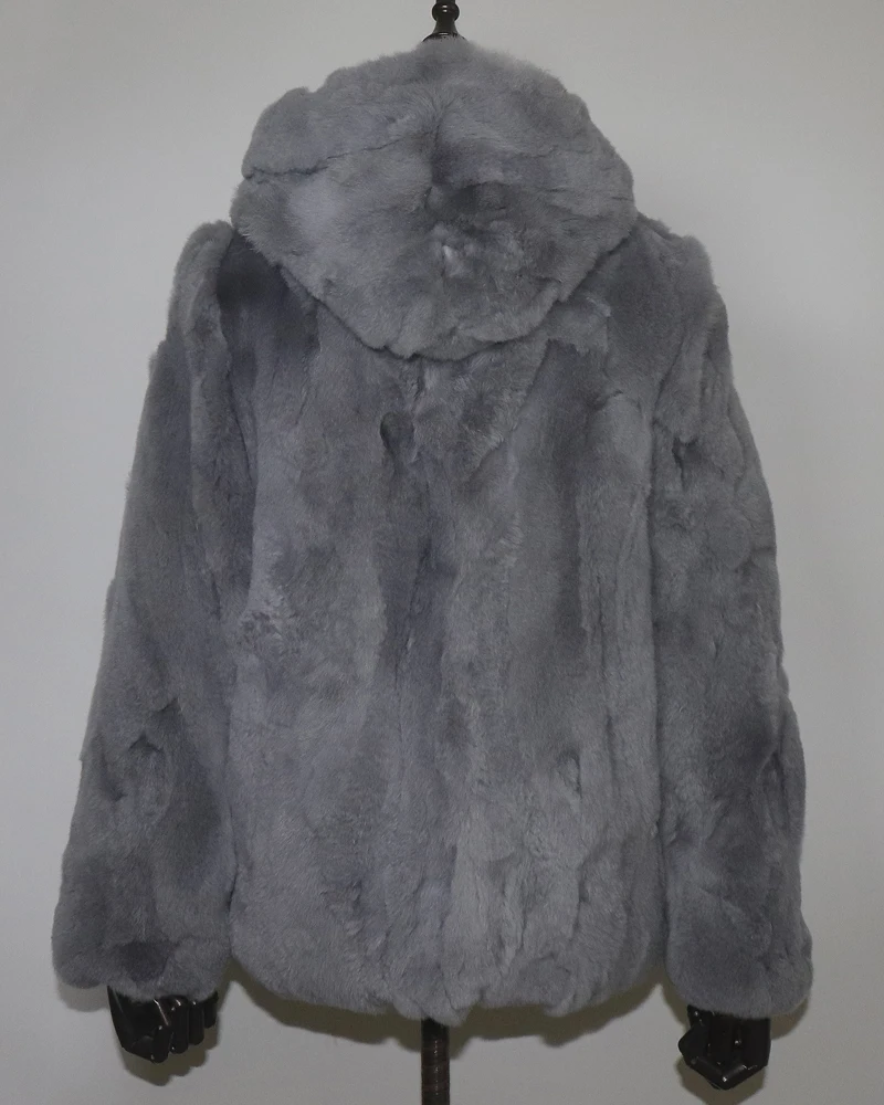 Rex Rabbit Fur Coat Winter Thick Women 100% Natural Real Rex Rabbit Fur Jacket Female Warm Soft Genuine Rex Rabbit Fur Overcoat