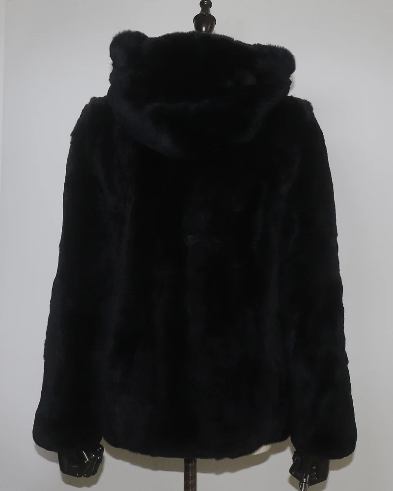 Rex Rabbit Fur Coat Winter Thick Women 100% Natural Real Rex Rabbit Fur Jacket Female Warm Soft Genuine Rex Rabbit Fur Overcoat