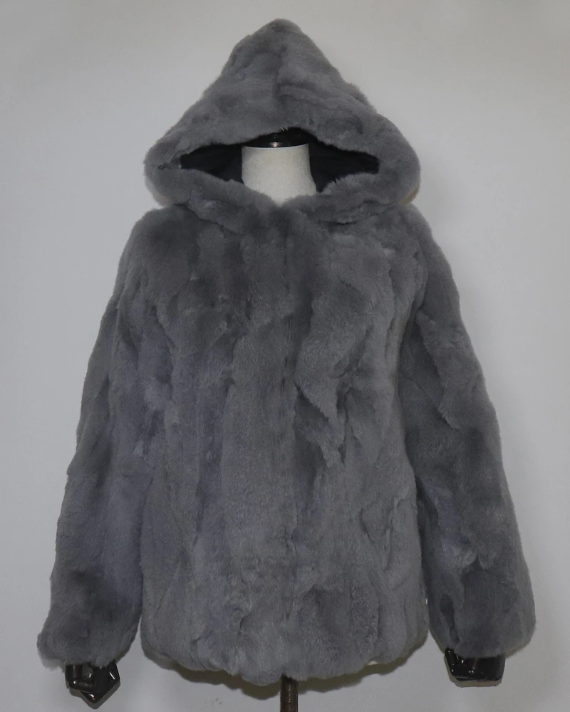 Rex Rabbit Fur Coat Winter Thick Women 100% Natural Real Rex Rabbit Fur Jacket Female Warm Soft Genuine Rex Rabbit Fur Overcoat