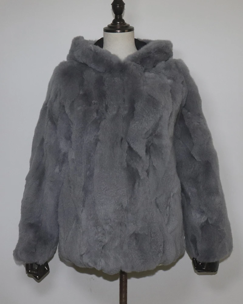 Rex Rabbit Fur Coat Winter Thick Women 100% Natural Real Rex Rabbit Fur Jacket Female Warm Soft Genuine Rex Rabbit Fur Overcoat