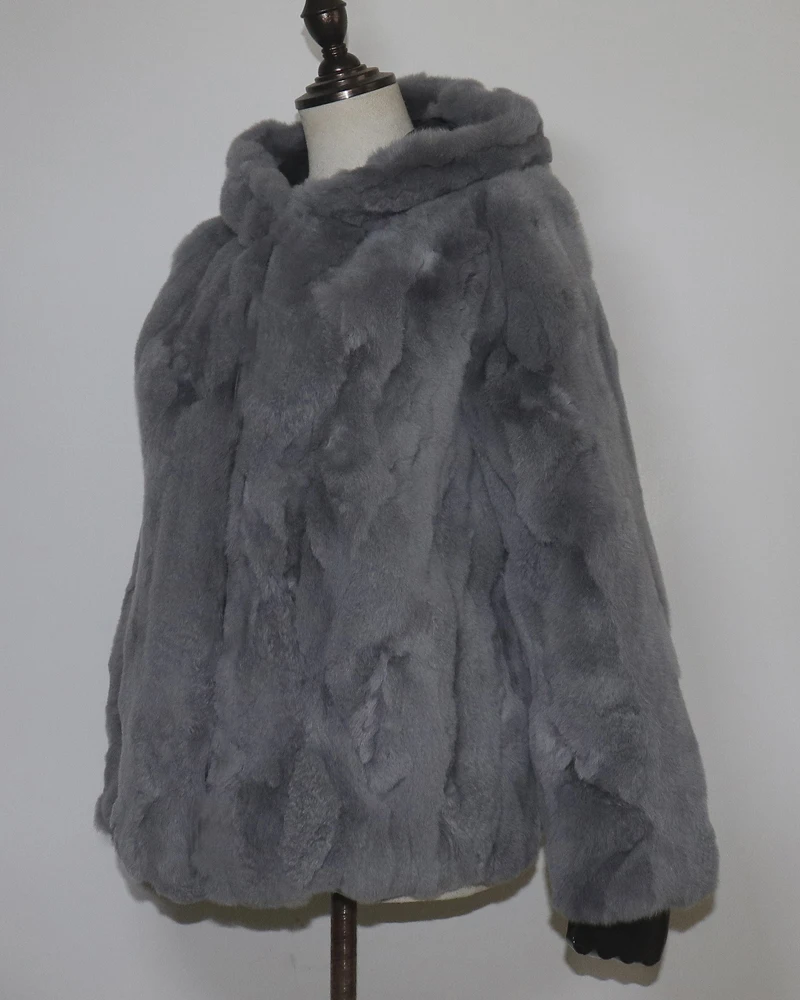 Rex Rabbit Fur Coat Winter Thick Women 100% Natural Real Rex Rabbit Fur Jacket Female Warm Soft Genuine Rex Rabbit Fur Overcoat