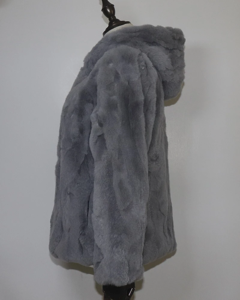 Rex Rabbit Fur Coat Winter Thick Women 100% Natural Real Rex Rabbit Fur Jacket Female Warm Soft Genuine Rex Rabbit Fur Overcoat