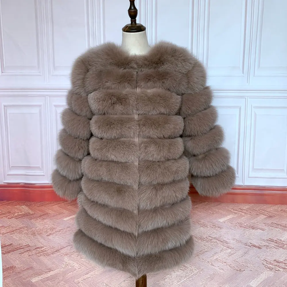 NEW Style 4in1 Real Fur Coats Women Natural Real Fur Jackets Vest Winter Outerwear Women Fox Fur Coat High Quality Fur Clothes