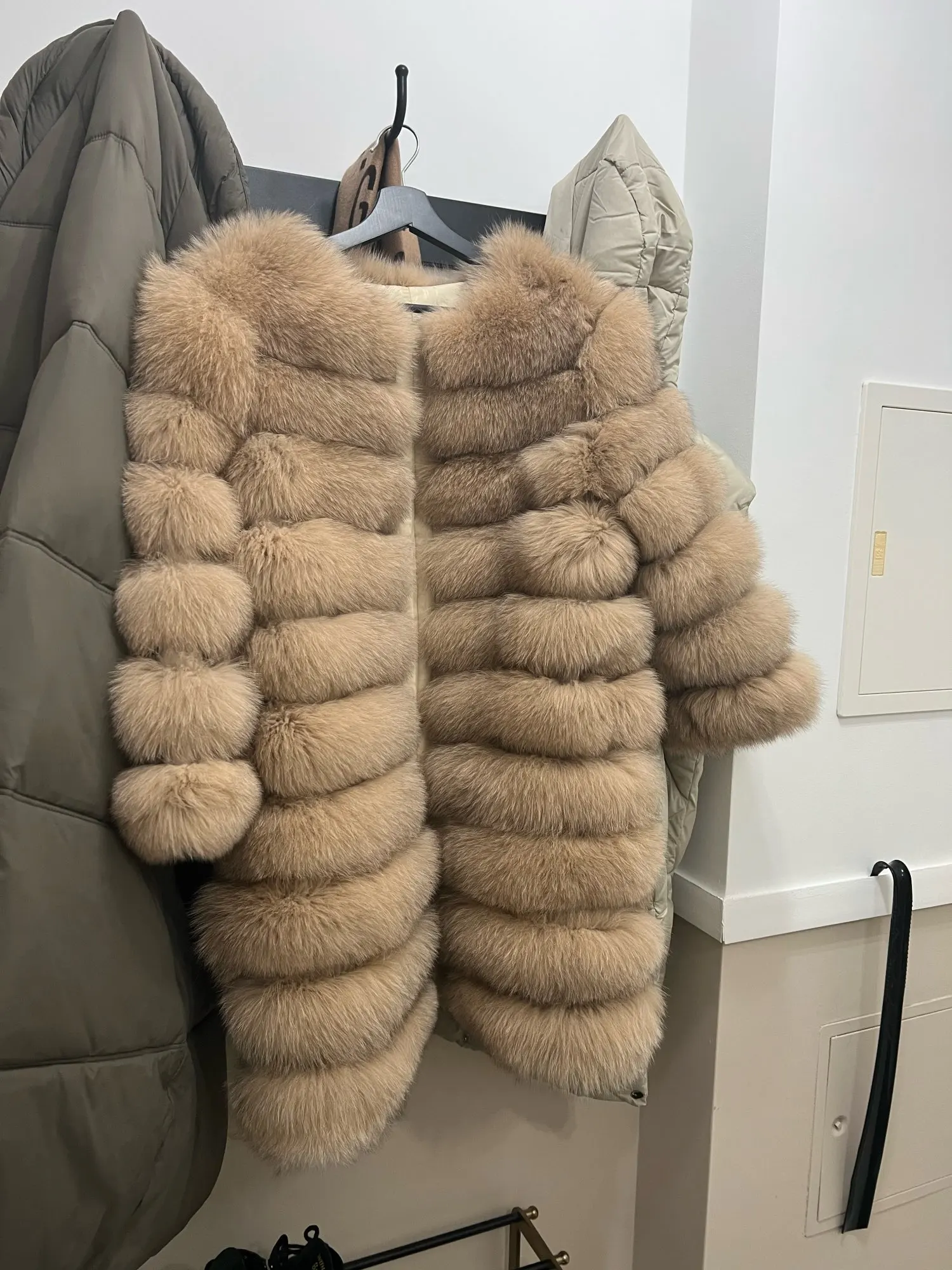 NEW Style 4in1 Real Fur Coats Women Natural Real Fur Jackets Vest Winter Outerwear Women Fox Fur Coat High Quality Fur Clothes