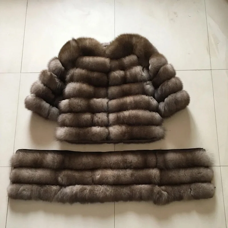 NEW Style 4in1 Real Fur Coats Women Natural Real Fur Jackets Vest Winter Outerwear Women Fox Fur Coat High Quality Fur Clothes