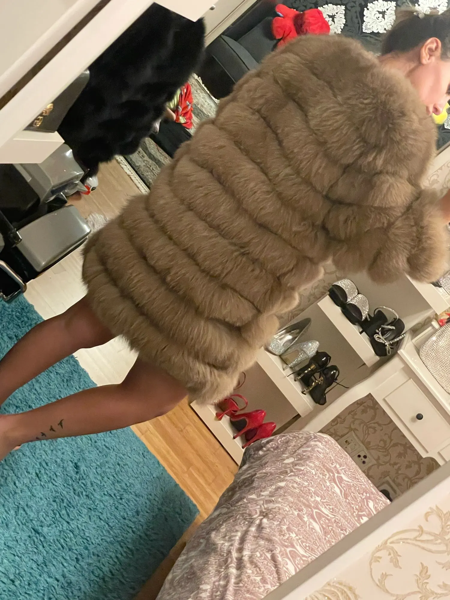 NEW Style 4in1 Real Fur Coats Women Natural Real Fur Jackets Vest Winter Outerwear Women Fox Fur Coat High Quality Fur Clothes