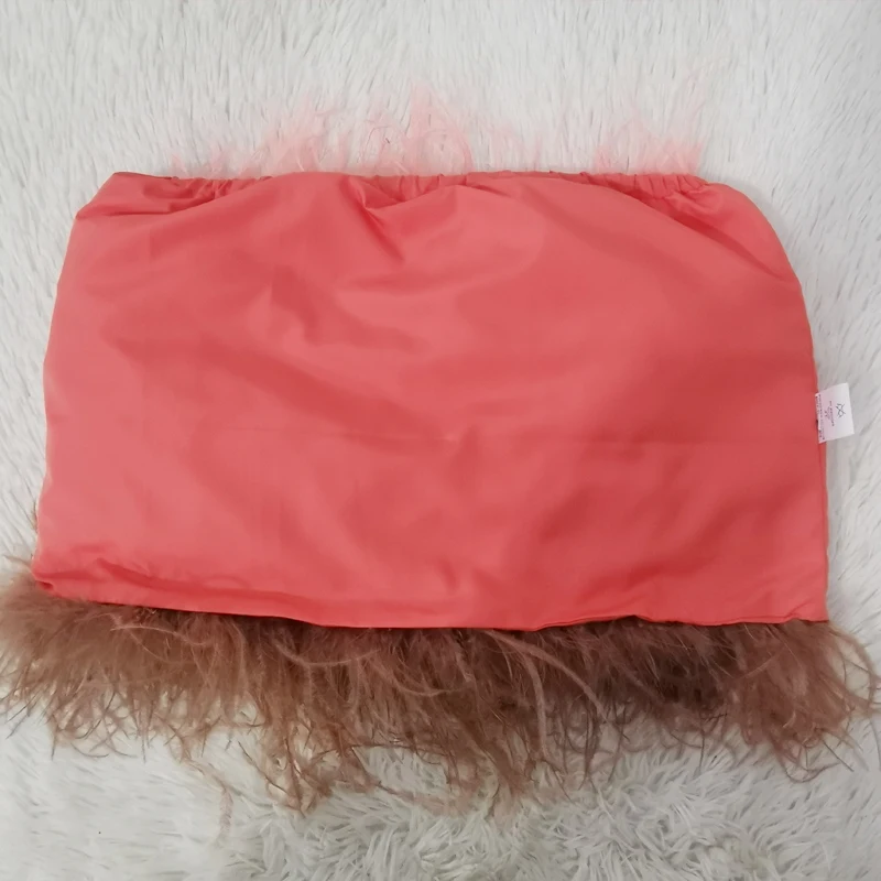 Real Feather Mini Skirt, Elastic Waist Sexy Clothing, Club, Party Dance Party Carnival Short Skirt Can Be Customized in Size