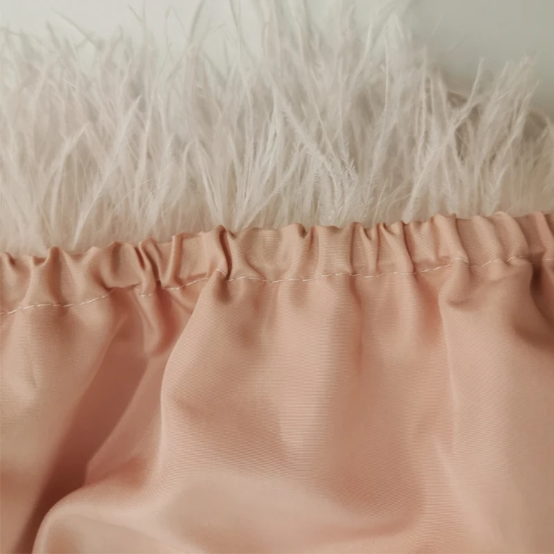 Real Feather Mini Skirt, Elastic Waist Sexy Clothing, Club, Party Dance Party Carnival Short Skirt Can Be Customized in Size