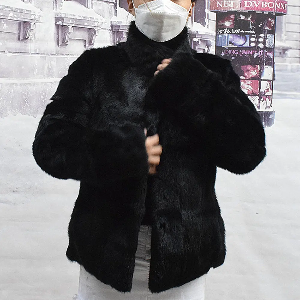 Fancy Rani Natural Rabbit Fur Coat Women Winter Jacket Real Leather And Fur Women's Clothing Female Outerwears With 2024