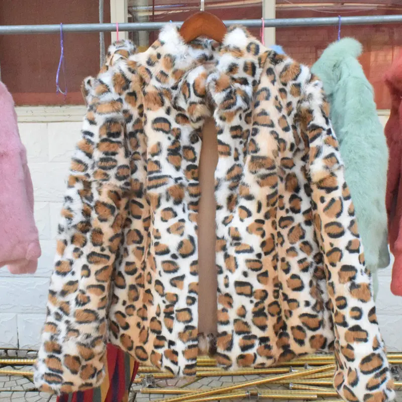 Fancy Rani Natural Rabbit Fur Coat Women Winter Jacket Real Leather And Fur Women's Clothing Female Outerwears With 2024