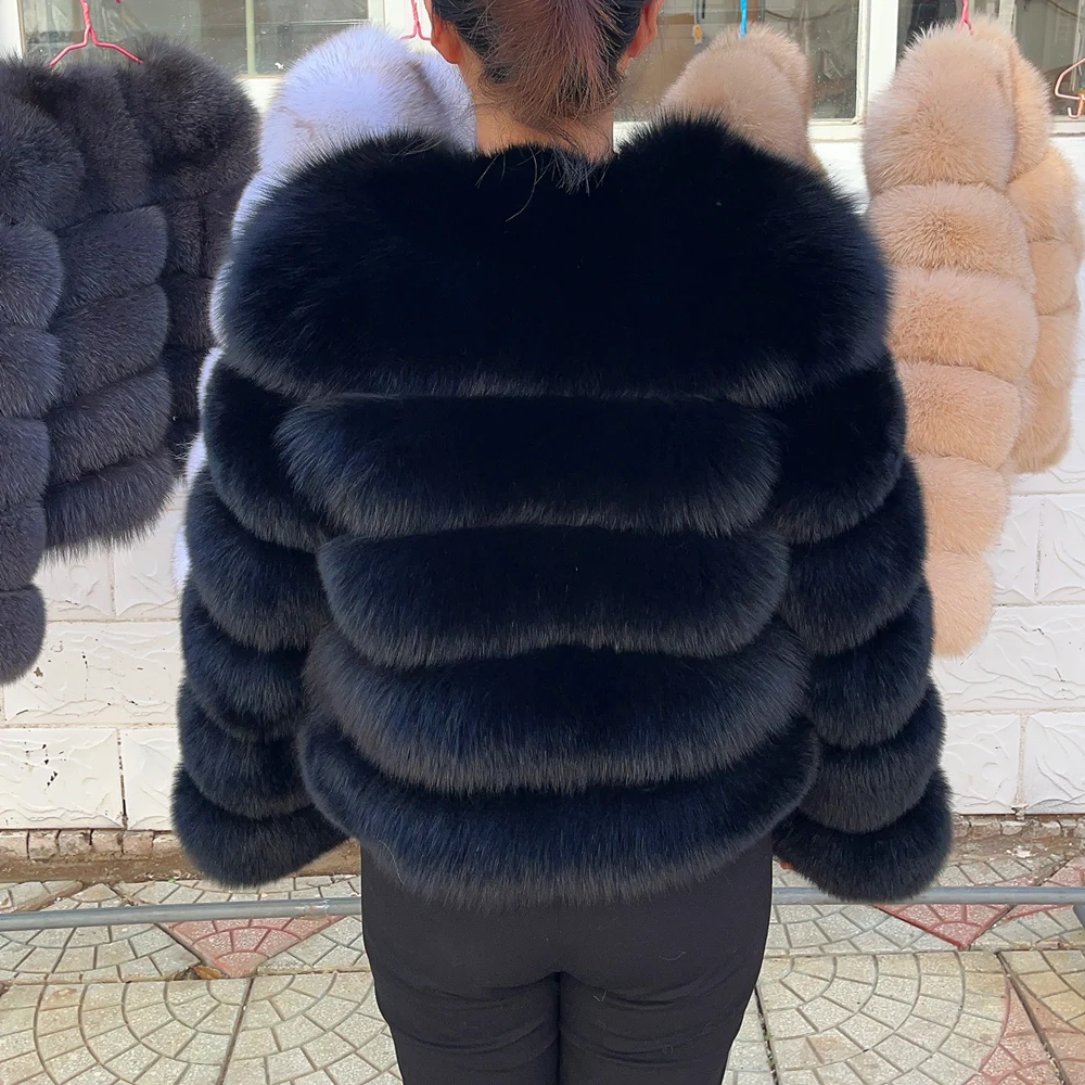 QUEENTINA Fox Fur Coat Real Winter Women'S Fashion Brown 2026 Leather And Skin Clothing Natural New In Coats & Jackets Tops Sale