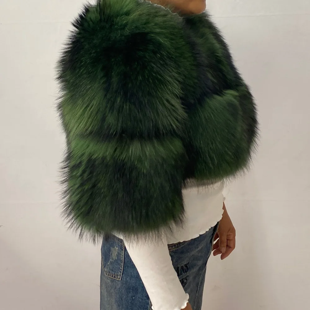 Authentic Raccoon Real Fur Short Coat Shawl Fashion 2026 New Model Elegant Warmth for Women's Outerwear