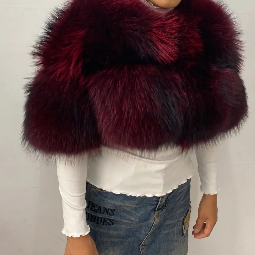Authentic Raccoon Real Fur Short Coat Shawl Fashion 2026 New Model Elegant Warmth for Women's Outerwear