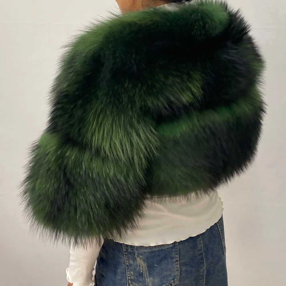 Authentic Raccoon Real Fur Short Coat Shawl Fashion 2026 New Model Elegant Warmth for Women's Outerwear