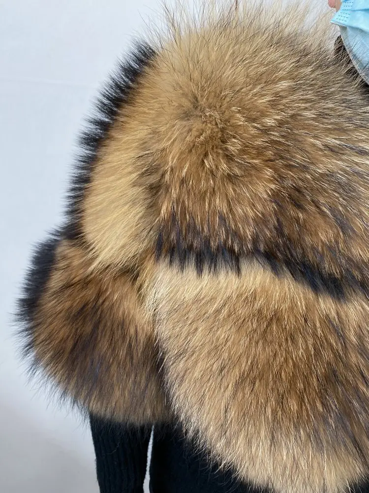 Authentic Raccoon Real Fur Short Coat Shawl Fashion 2026 New Model Elegant Warmth for Women's Outerwear