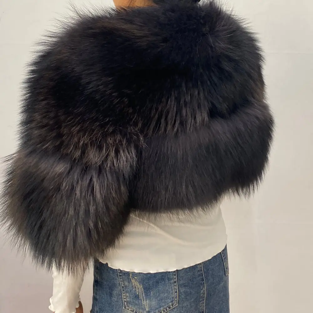 Authentic Raccoon Real Fur Short Coat Shawl Fashion 2026 New Model Elegant Warmth for Women's Outerwear