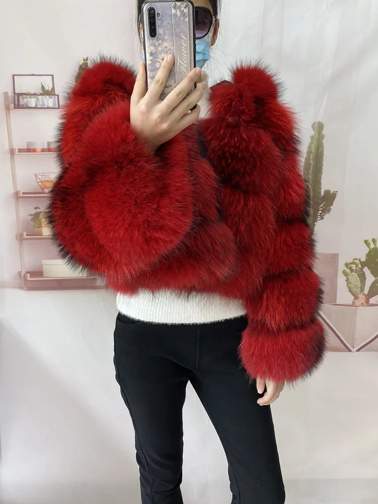 Real Natural Raccoon Jacket Women's Fashion Coats Real Fur Coat Round Neck Warm Thick Hoodie Detachable New Style