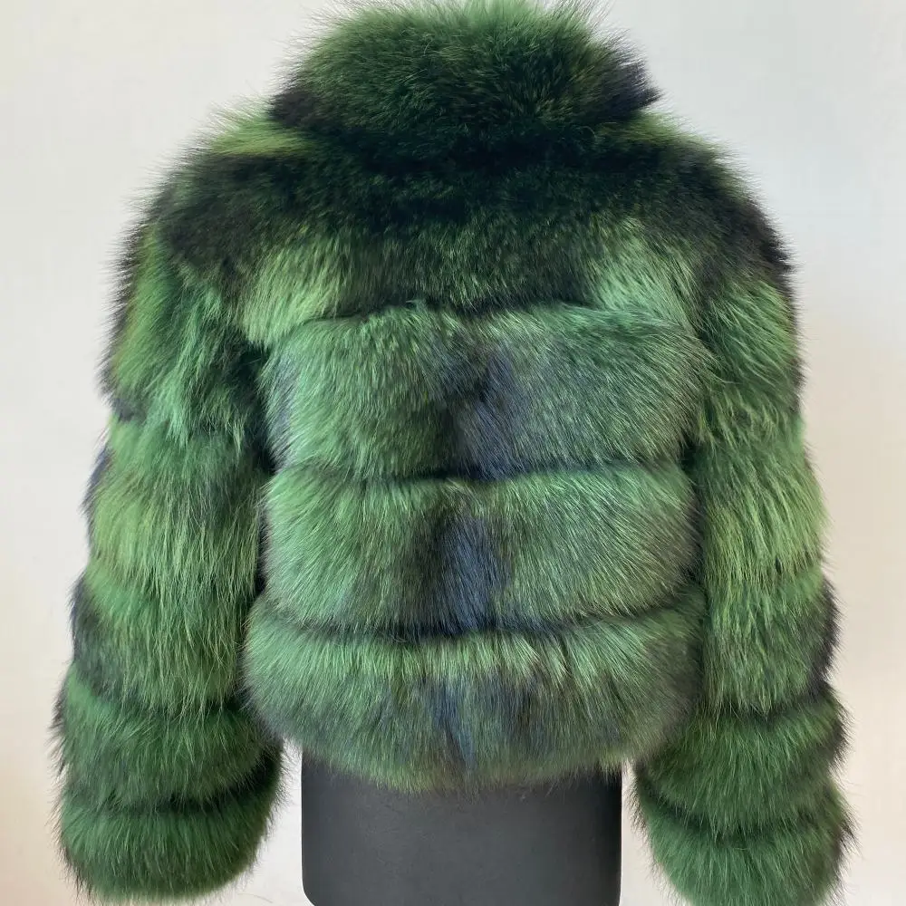 Real Natural Raccoon Jacket Women's Fashion Coats Real Fur Coat Round Neck Warm Thick Hoodie Detachable New Style