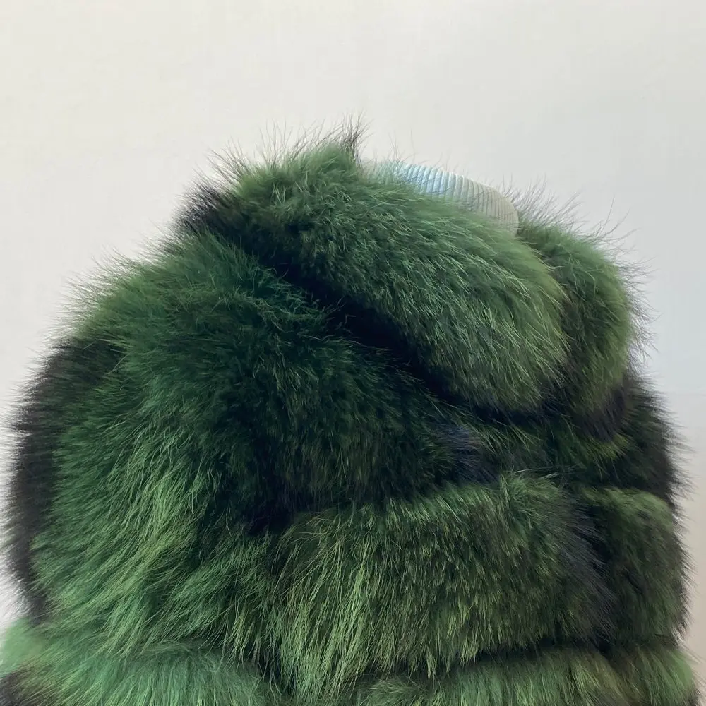 Real Natural Raccoon Jacket Women's Fashion Coats Real Fur Coat Round Neck Warm Thick Hoodie Detachable New Style