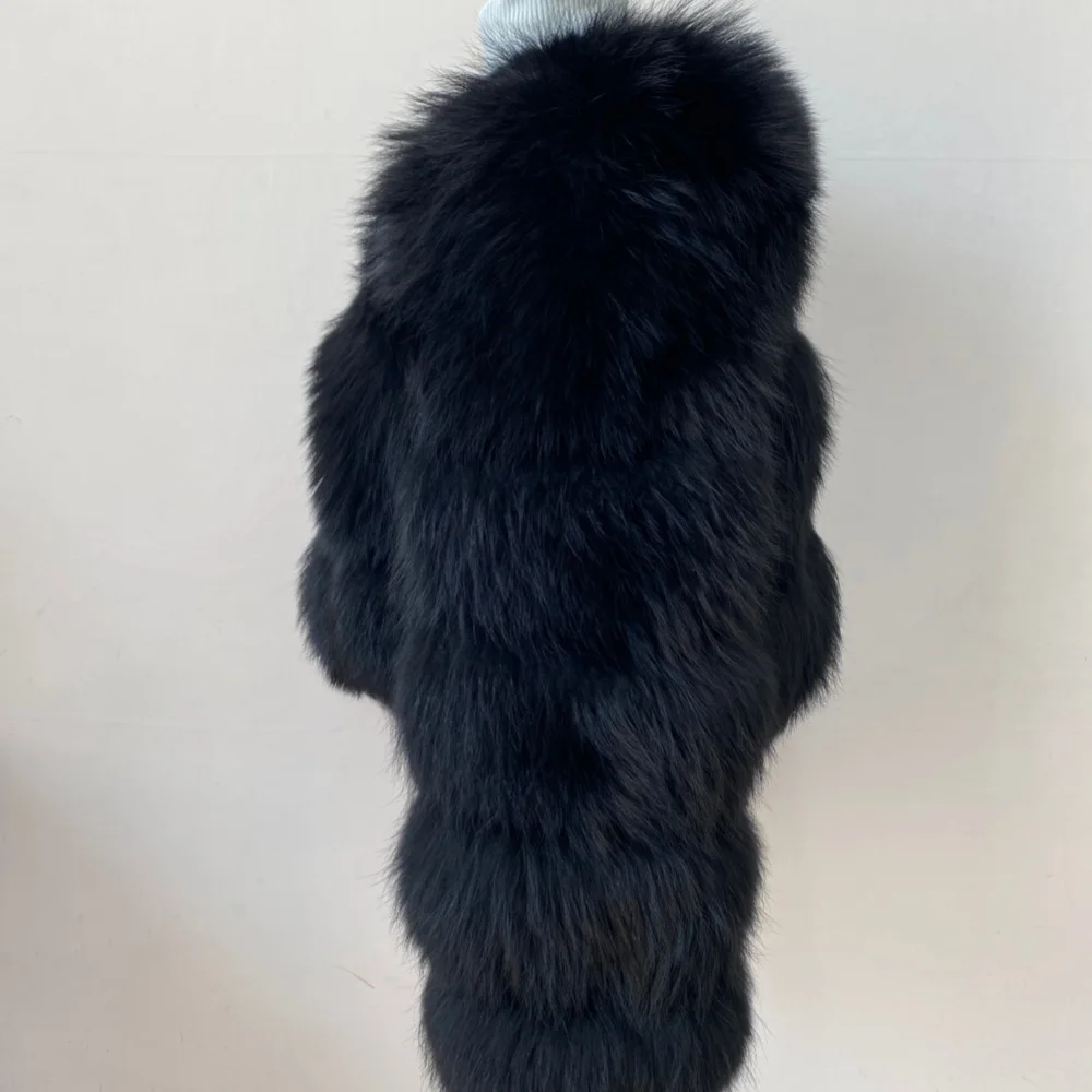 Real Natural Raccoon Jacket Women's Fashion Coats Real Fur Coat Round Neck Warm Thick Hoodie Detachable New Style