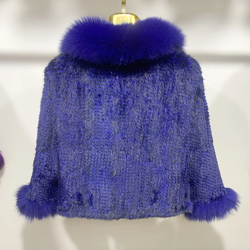 New Real Mink Fur Poncho Knitted 100% Natural Real Mink Fur Shawl Natural Fox Fur Collar Cape Autumn Winter Mink Fur Scarfs