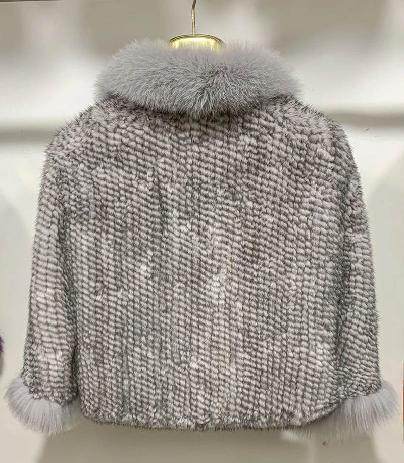New Real Mink Fur Poncho Knitted 100% Natural Real Mink Fur Shawl Natural Fox Fur Collar Cape Autumn Winter Mink Fur Scarfs