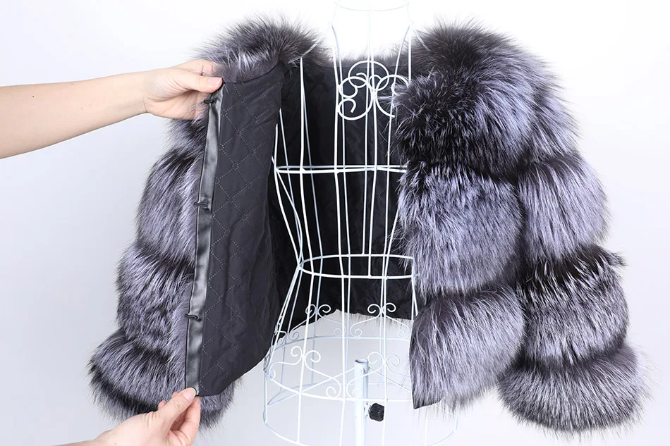 2026 Maomaokong Super Hot Winter Women Luxury Thick Real Raccoon Fur Coat Natural Fox Fur Jacket Plus Size Jackets Female Vest