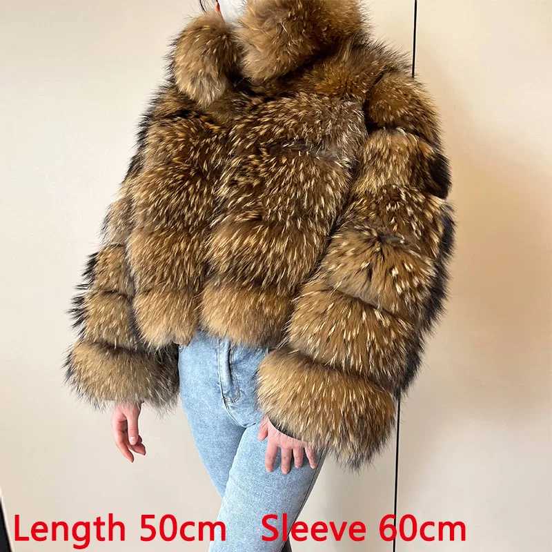2026 Maomaokong Super Hot Winter Women Luxury Thick Real Raccoon Fur Coat Natural Fox Fur Jacket Plus Size Jackets Female Vest