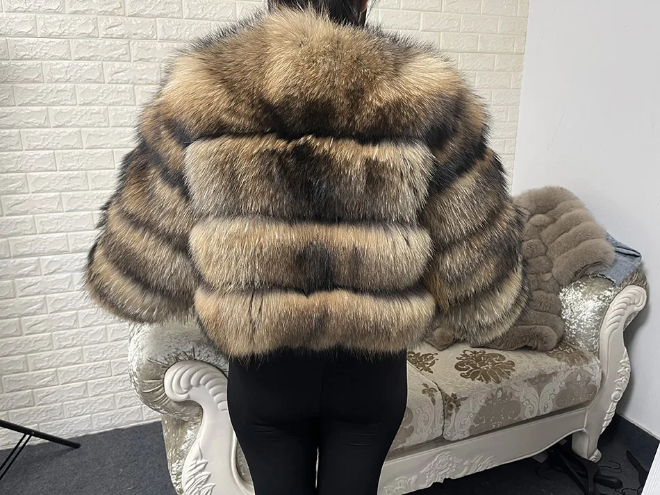 2026 Maomaokong Super Hot Winter Women Luxury Thick Real Raccoon Fur Coat Natural Fox Fur Jacket Plus Size Jackets Female Vest