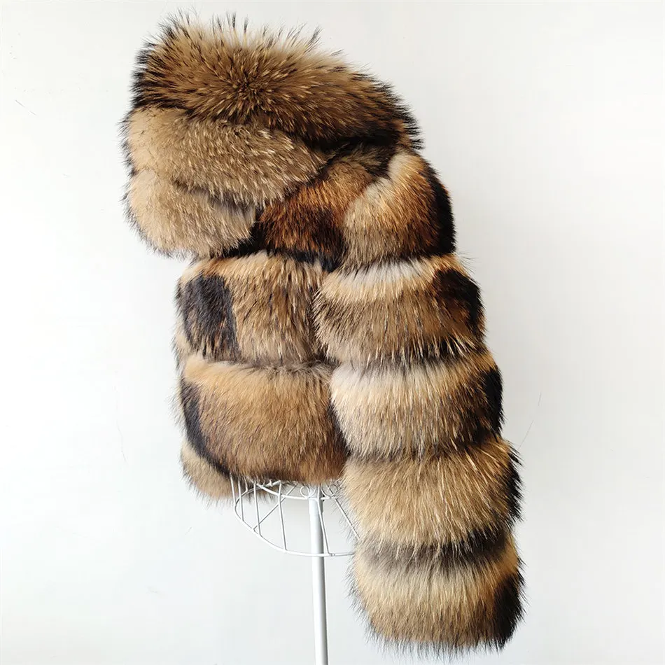 2026 Maomaokong Super Hot Winter Women Luxury Thick Real Raccoon Fur Coat Natural Fox Fur Jacket Plus Size Jackets Female Vest