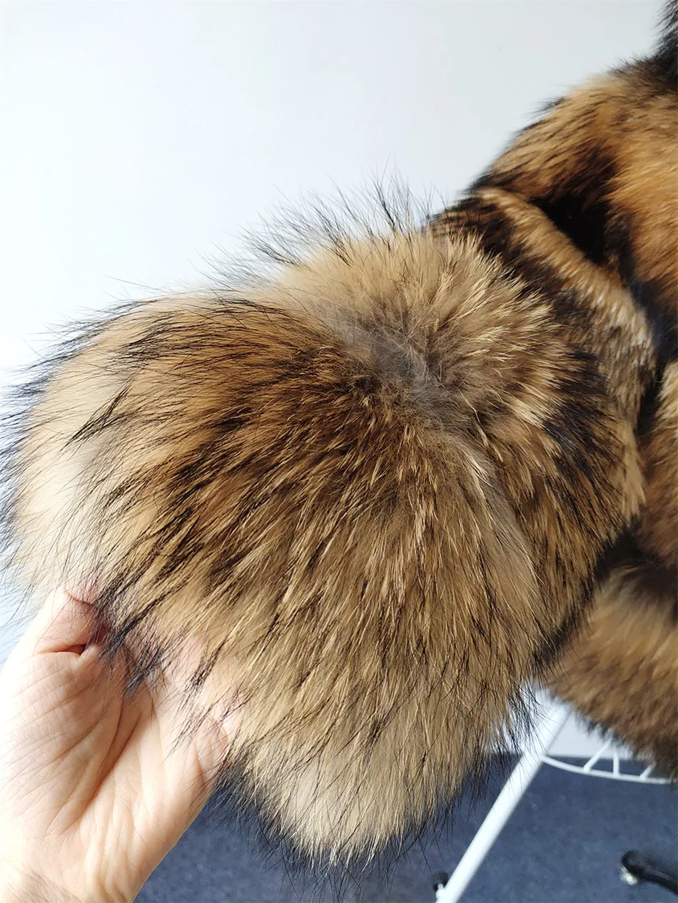 2026 Maomaokong Super Hot Winter Women Luxury Thick Real Raccoon Fur Coat Natural Fox Fur Jacket Plus Size Jackets Female Vest
