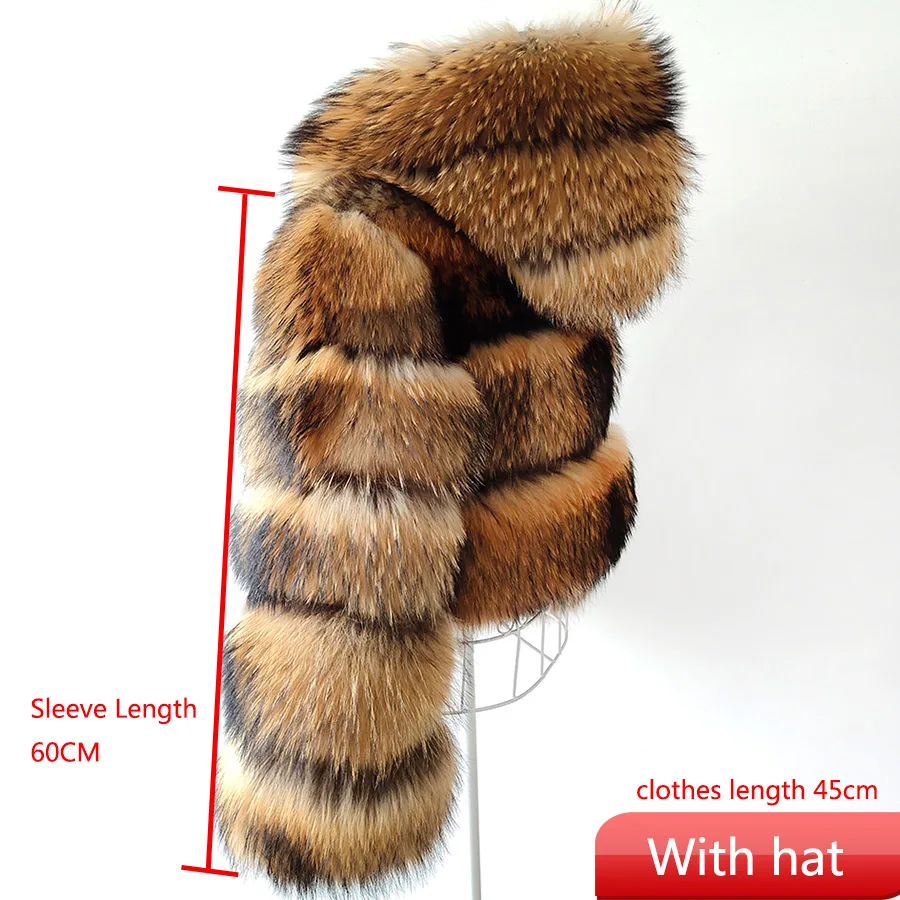 2026 Maomaokong Super Hot Winter Women Luxury Thick Real Raccoon Fur Coat Natural Fox Fur Jacket Plus Size Jackets Female Vest