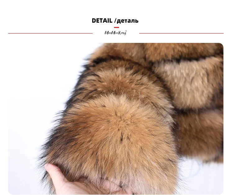 2026 Maomaokong Super Hot Winter Women Luxury Thick Real Raccoon Fur Coat Natural Fox Fur Jacket Plus Size Jackets Female Vest