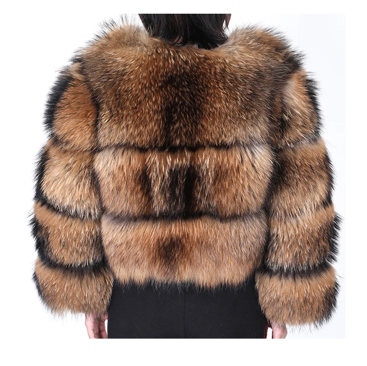 2026 Maomaokong Super Hot Winter Women Luxury Thick Real Raccoon Fur Coat Natural Fox Fur Jacket Plus Size Jackets Female Vest