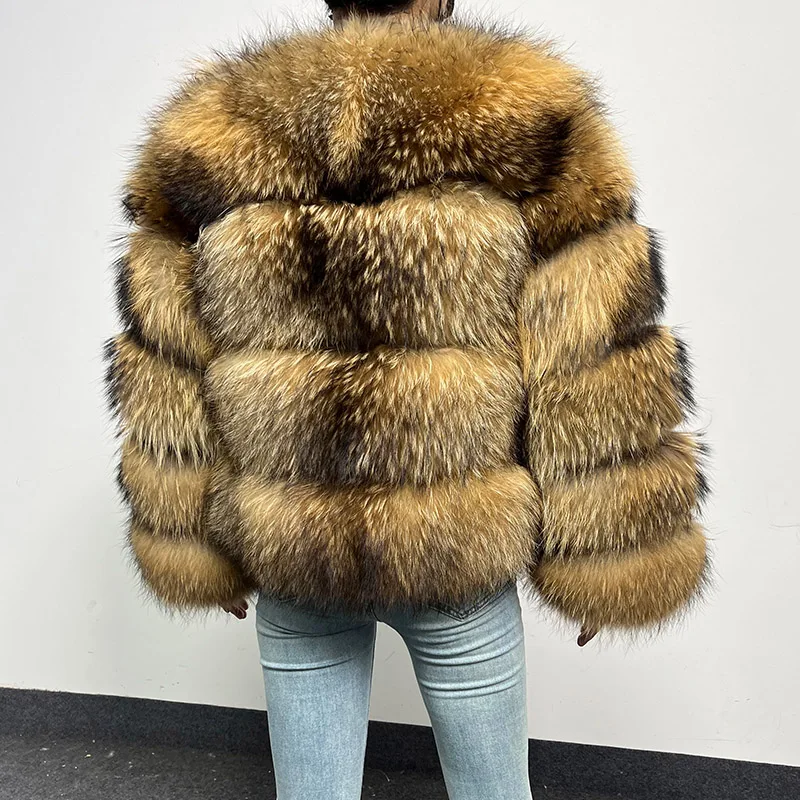 2026 Maomaokong Super Hot Winter Women Luxury Thick Real Raccoon Fur Coat Natural Fox Fur Jacket Plus Size Jackets Female Vest